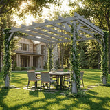 PerArbor 3 x 3 m Grey Wooden Pergola Kit with Stable Frame for Climbing Vines