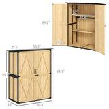 Wood Outdoor Storage Cabinet with 2 Shelves, Natural