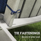 4-Piece Adirondack Chair Cushion Set with Ties, Navy Blue