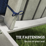 4-Piece Adirondack Chair Cushion Set with Ties, Navy Blue