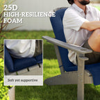 4-Piece Adirondack Chair Cushion Set with Ties, Navy Blue