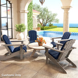 4-Piece Adirondack Chair Cushion Set with Ties, Navy Blue