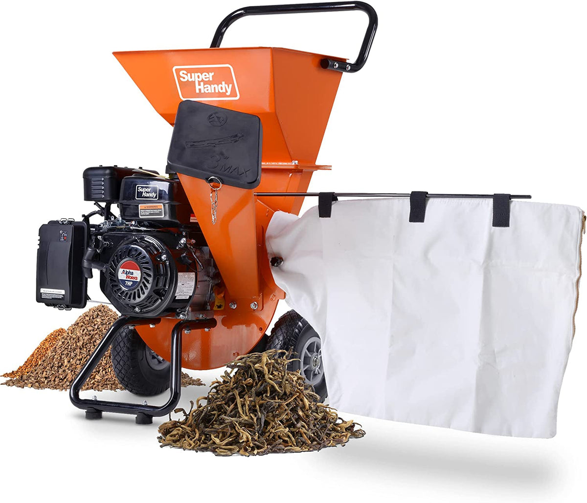Heavy Duty 3-in-1 Wood Chipper Shredder Mulcher - 7HP, 3 Inch Max Capacity