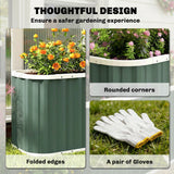 5' x 2' x 2' Galvanized Raised Garden Bed with Gloves, Light Green