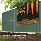 5' x 2' x 2' Galvanized Raised Garden Bed with Gloves, Light Green