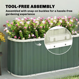 5' x 2' x 2' Galvanized Raised Garden Bed with Gloves, Light Green