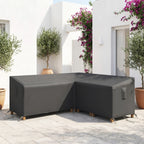 V-Shaped Garden Furniture Cover with Air Vent, 216 x 216 cm, Black
