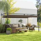 10' x 13' Retractable Pergola Canopy, Brown