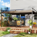 10' x 13' Retractable Pergola Canopy, Brown
