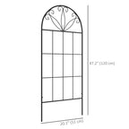 2 Pack Metal Garden Trellis Panels, 20" x 47", Black