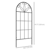 2 Pack Metal Garden Trellis Panels, 20" x 47", Black