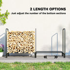 Heavy-Duty Firewood Rack with Waterproof Cover in Dark Green, 78.7" x 14.2" x 39"