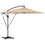 Offset Patio Umbrella with Base, Cover and Tilt Function, Khaki