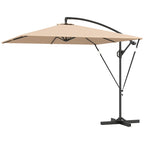 Offset Patio Umbrella with Base, Cover and Tilt Function, Khaki