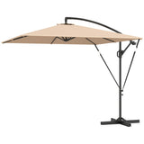 Offset Patio Umbrella with Base, Cover and Tilt Function, Khaki