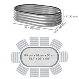 2pcs 5 x 3 x 1 ft Galvanized Raised Garden Beds, Silver