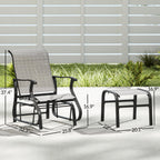 2-Piece Outdoor Glider Chair with Ottoman and All-Weather Breathable Mesh, Gray