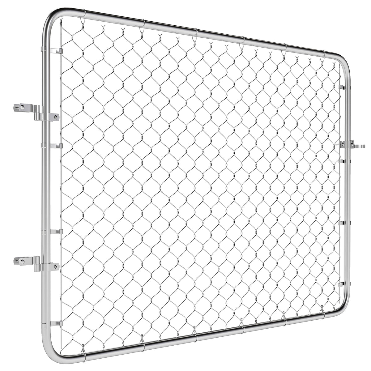 26-71 in. W x 4 ft. H Chain Link Fence Gate, Silver