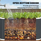 5' x 2' x 2' Galvanized Raised Garden Bed with Gloves, Dark Grey