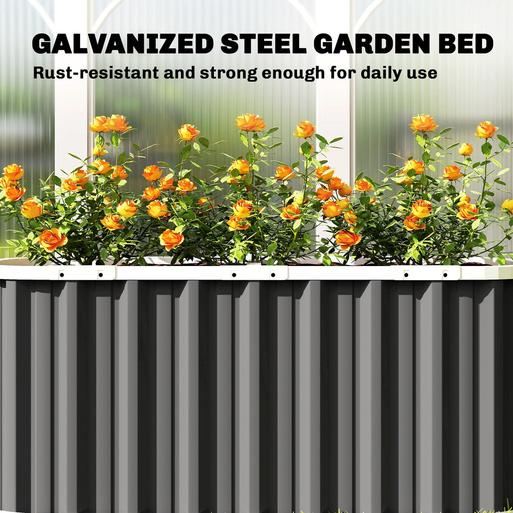 5' x 2' x 2' Galvanized Raised Garden Bed with Gloves, Dark Grey