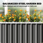 5' x 2' x 2' Galvanized Raised Garden Bed with Gloves, Dark Grey