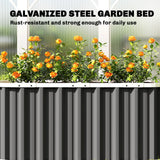 5' x 2' x 2' Galvanized Raised Garden Bed with Gloves, Dark Grey