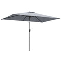 3 x 2 m Garden Parasol with Crank Handle and Tilt Function, Light Grey