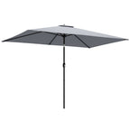 3 x 2 m Garden Parasol with Crank Handle and Tilt Function, Light Grey