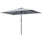 3 x 2 m Garden Parasol with Crank Handle and Tilt Function, Light Grey
