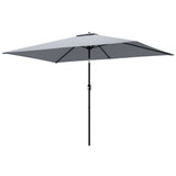 3 x 2 m Garden Parasol with Crank Handle and Tilt Function, Light Grey