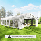 20' x 40' Heavy Duty Party Tent and Carport with 12 Sidewalls, White