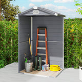 4.4' x 3.3' Garden Storage Shed with Aluminum Frame, Latched Door & Air Vents, Grey