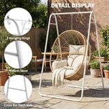 Hammock Chair Stand with Steel Frame, 330 LBS Capacity, White