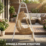 Hammock Chair Stand with Steel Frame, 330 LBS Capacity, White