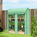3-Tier Mini Greenhouse, 56.3" x 18.1" x 65", Green