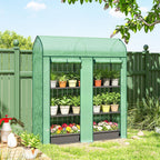 3-Tier Mini Greenhouse, 56.3" x 18.1" x 65", Green