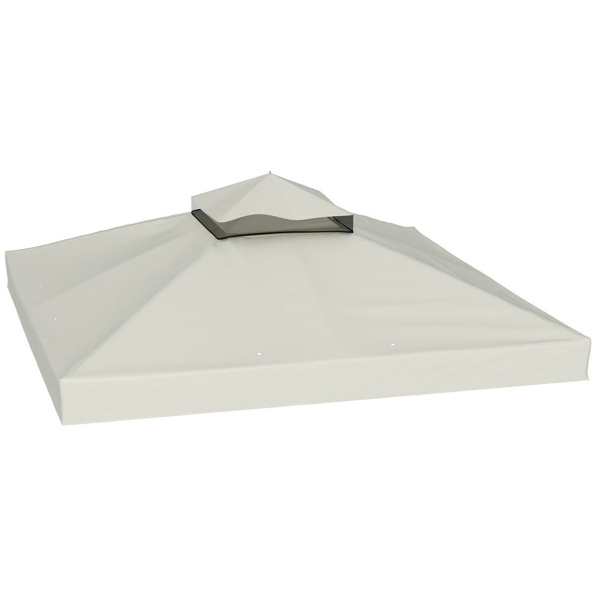 10' x 10' 2-Tier Gazebo Replacement Canopy Top Cover in Light Grey