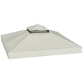 10' x 10' 2-Tier Gazebo Replacement Canopy Top Cover in Light Grey