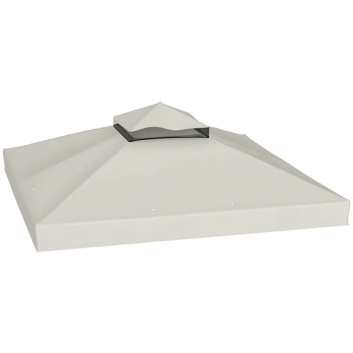 10' x 10' 2-Tier Gazebo Replacement Canopy Top Cover in Light Grey