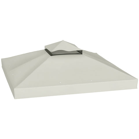 10' x 10' 2-Tier Gazebo Replacement Canopy Top Cover in Light Grey