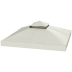 10' x 10' 2-Tier Gazebo Replacement Canopy Top Cover in Light Grey