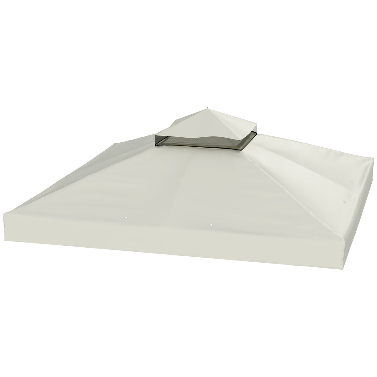 10' x 10' 2-Tier Gazebo Replacement Canopy Top Cover in Light Grey