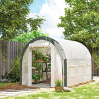 10' x 6.6' x 6.6' Walk-in Tunnel Greenhouse with 6 Windows, White