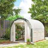 10' x 6.6' x 6.6' Walk-in Tunnel Greenhouse with 6 Windows, White