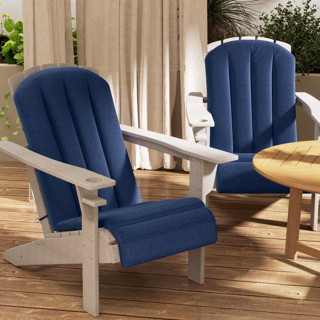 4-Piece Adirondack Chair Cushion Set with Ties, Navy Blue