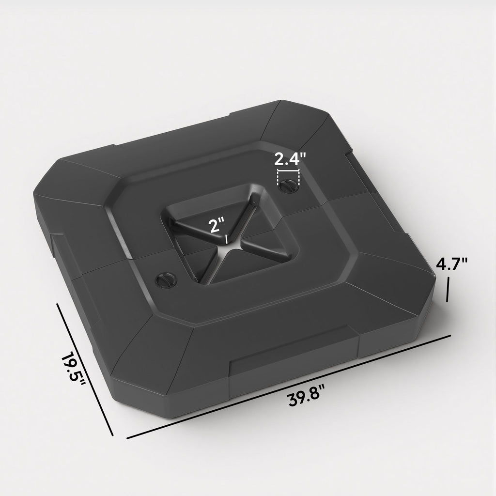 2-Piece Cantilever Umbrella Base Weight Set, 231 lb, Black