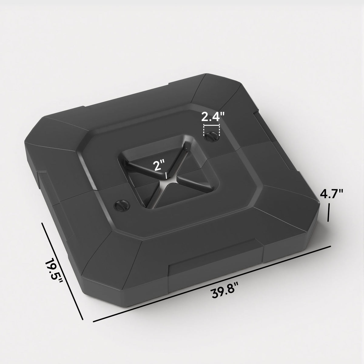 2-Piece Cantilever Umbrella Base Weight Set, 231 lb, Black