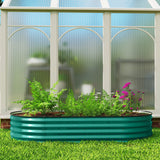 180 x 90 x 30 cm Galvanised Raised Garden Bed with Safety Edging, Light Green
