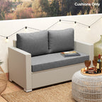 2 Seater Outdoor Seat Cushions with Backrest, Grey