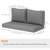2 Seater Outdoor Seat Cushions with Backrest, Grey